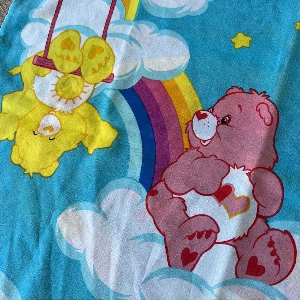 VTG Franco Care Bears Standard Pillowcase Set Rainbow Trail Catch Some Fun GUC